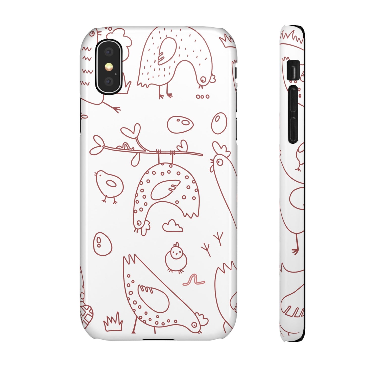 Whimsical Farmhouse Snap Cases, Cute Animal Phone Case, Chicken Design, Funny Gift for Bird Lovers, Quirky Art Mobile Cover