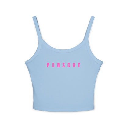 Pink Porsche Women's Spaghetti Strap Top, Porsche Top für Sommer, Auto-Liebhaber, Car Enthusiast Gift, Casual Summer Tank, Automotive