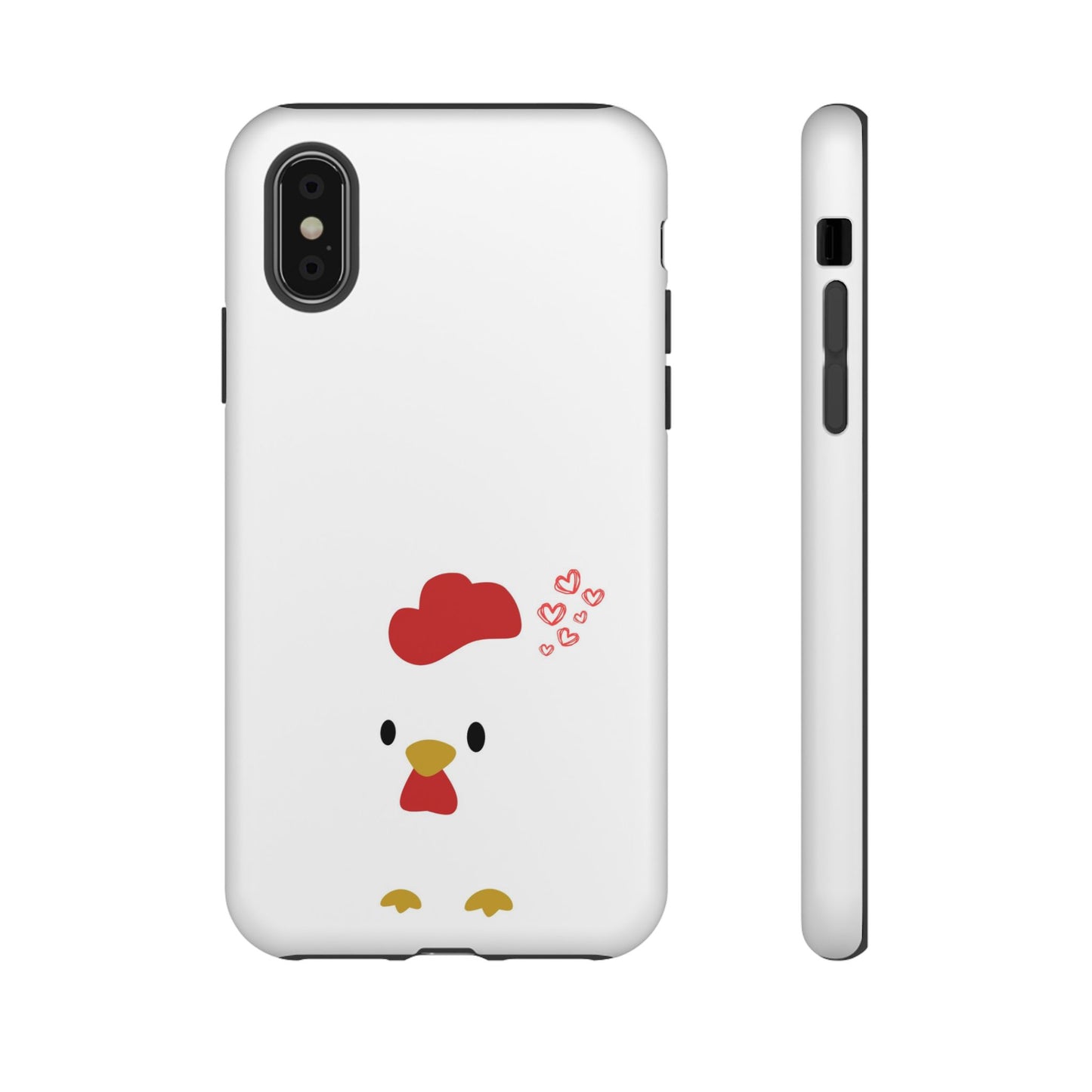 Cute Chicken Phone Case, Tough Cases for Animal Lovers, Valentine's Gift, Farmhouse Decor, Unique Mobile Accessories, Heart Design