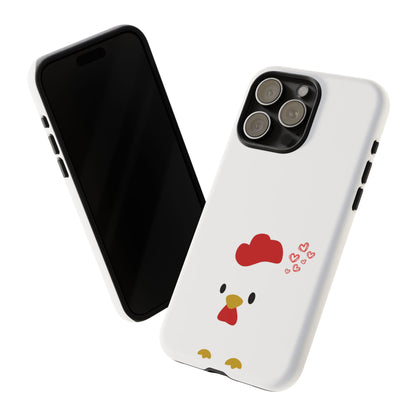 Cute Chicken Phone Case, Tough Cases for Animal Lovers, Valentine's Gift, Farmhouse Decor, Unique Mobile Accessories, Heart Design
