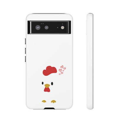 Cute Chicken Phone Case, Tough Cases for Animal Lovers, Valentine's Gift, Farmhouse Decor, Unique Mobile Accessories, Heart Design