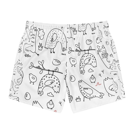 Chicken Swim Trunks, Fun Summer Shorts, Beachwear for Kids, Vacation Ready, Great for Pool Parties, Gift for Little Ones