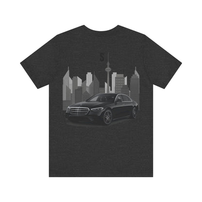 Urban Vibes Car Graphic Tee, Unisex Jersey Short Sleeve Tee, Cityscape T-Shirt, Cool Car Shirt, Gift for Car Lovers, Trendy Everyday Wear