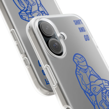 Motorcycle Flexi Cases - Shift and Go Design, Biker Gift, Phone Accessory, Sporty Case, Riding Enthusiast