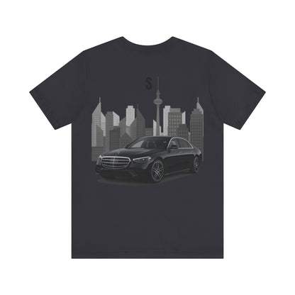 Urban Vibes Car Graphic Tee, Unisex Jersey Short Sleeve Tee, Cityscape T-Shirt, Cool Car Shirt, Gift for Car Lovers, Trendy Everyday Wear