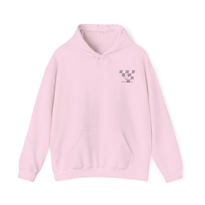 BenZ inspired Racing Hoodie  with backprint- White racing car with rear spoiler