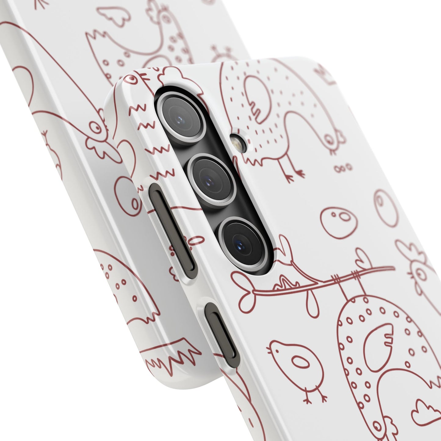 Whimsical Farmhouse Snap Cases, Cute Animal Phone Case, Chicken Design, Funny Gift for Bird Lovers, Quirky Art Mobile Cover