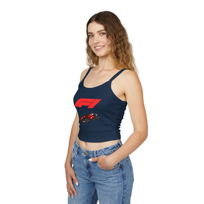 F1 Racing Women's Spaghetti Strap Tank Top, Sports Apparel, Motorsport Fans, Summer Wear, Gift for Car Lovers, Casual Style