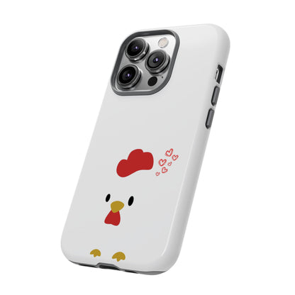 Cute Chicken Phone Case, Tough Cases for Animal Lovers, Valentine's Gift, Farmhouse Decor, Unique Mobile Accessories, Heart Design