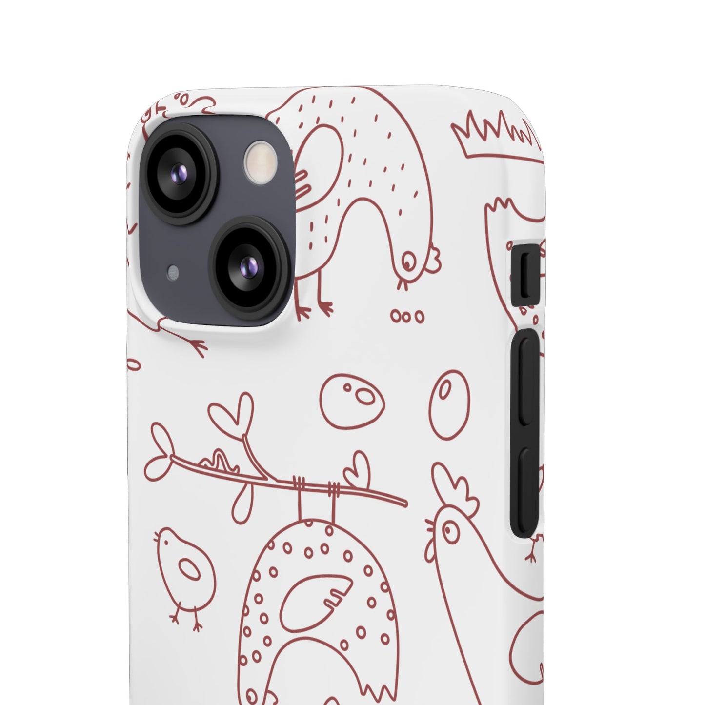 Whimsical Farmhouse Snap Cases, Cute Animal Phone Case, Chicken Design, Funny Gift for Bird Lovers, Quirky Art Mobile Cover