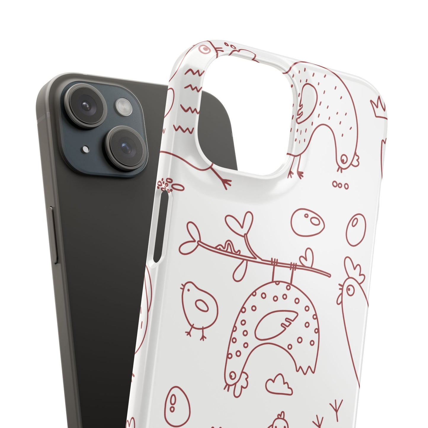 Whimsical Farmhouse Snap Cases, Cute Animal Phone Case, Chicken Design, Funny Gift for Bird Lovers, Quirky Art Mobile Cover