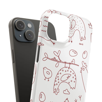 Whimsical Farmhouse Snap Cases, Cute Animal Phone Case, Chicken Design, Funny Gift for Bird Lovers, Quirky Art Mobile Cover