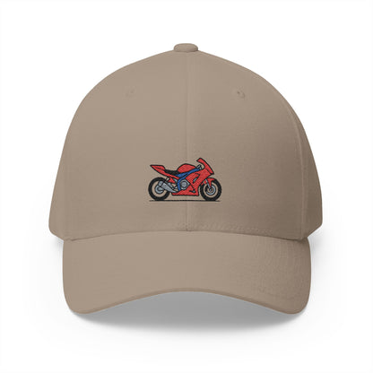 Red Motorcycle Embroidered Cap - Perfect Gift for Bikers and Riders
