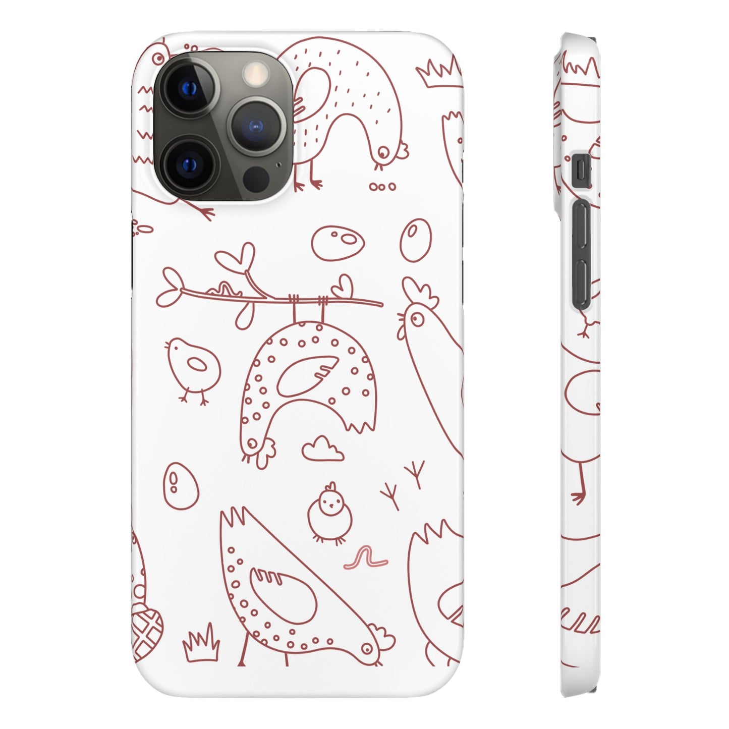 Whimsical Farmhouse Snap Cases, Cute Animal Phone Case, Chicken Design, Funny Gift for Bird Lovers, Quirky Art Mobile Cover