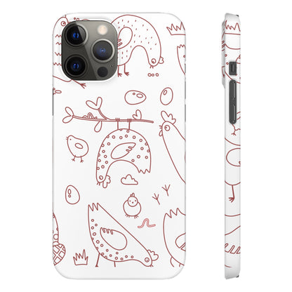 Whimsical Farmhouse Snap Cases, Cute Animal Phone Case, Chicken Design, Funny Gift for Bird Lovers, Quirky Art Mobile Cover