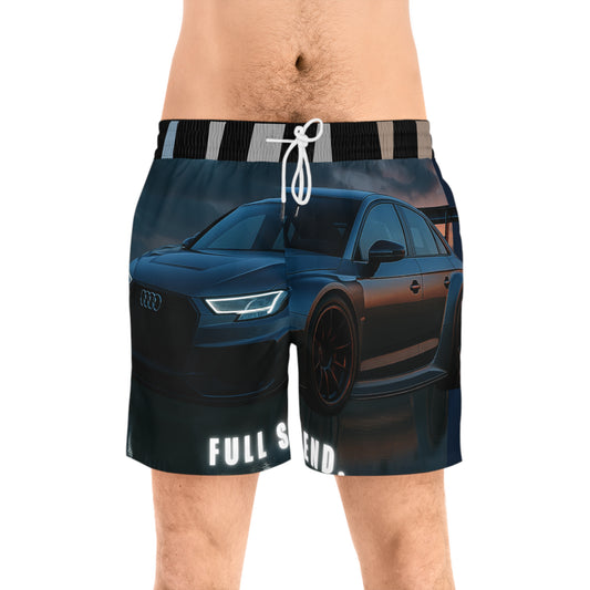 Sporty Audi Men's Mid-Length Swim Shorts - Perfect for Beach Days & Racing Enthusiasts