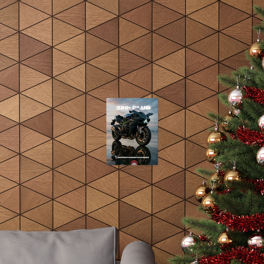 Affiche murale verticale mate H2R WallArt pour moto – 320+ Club Supercharged Madness