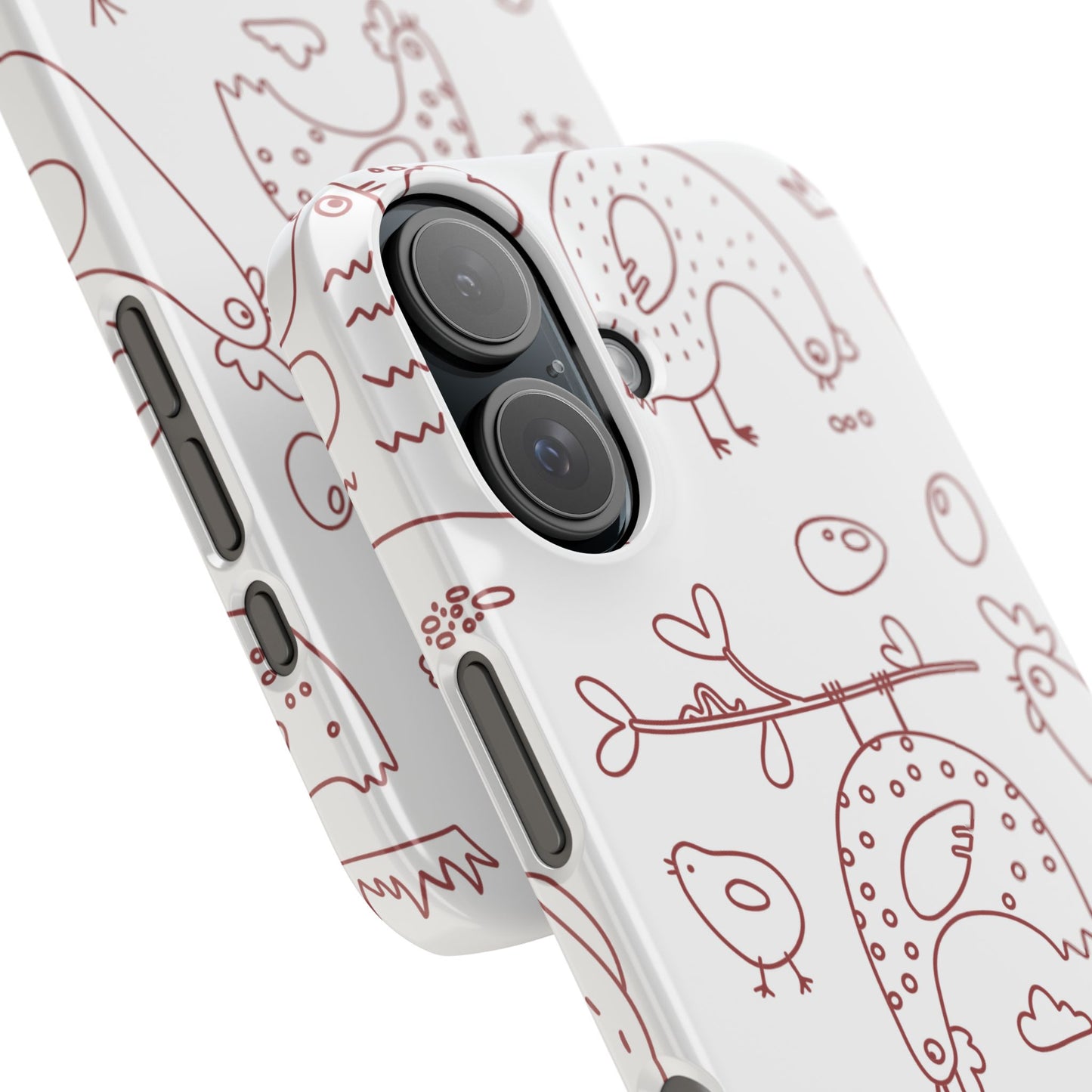 Whimsical Farmhouse Snap Cases, Cute Animal Phone Case, Chicken Design, Funny Gift for Bird Lovers, Quirky Art Mobile Cover