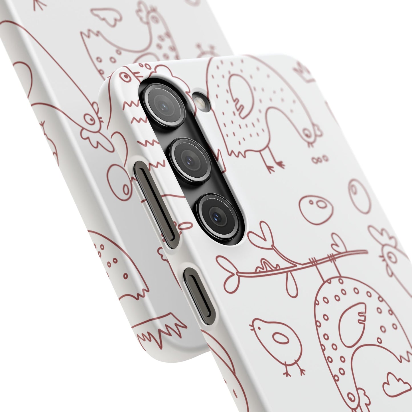 Whimsical Farmhouse Snap Cases, Cute Animal Phone Case, Chicken Design, Funny Gift for Bird Lovers, Quirky Art Mobile Cover