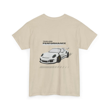 Performance intemporelle, Porsche, T-shirt unisexe en coton épais, T-shirt pour passionné d'automobile, Cadeau automobile, Vêtements de sport automobile, Tenue décontractée, T-shirt unisexe