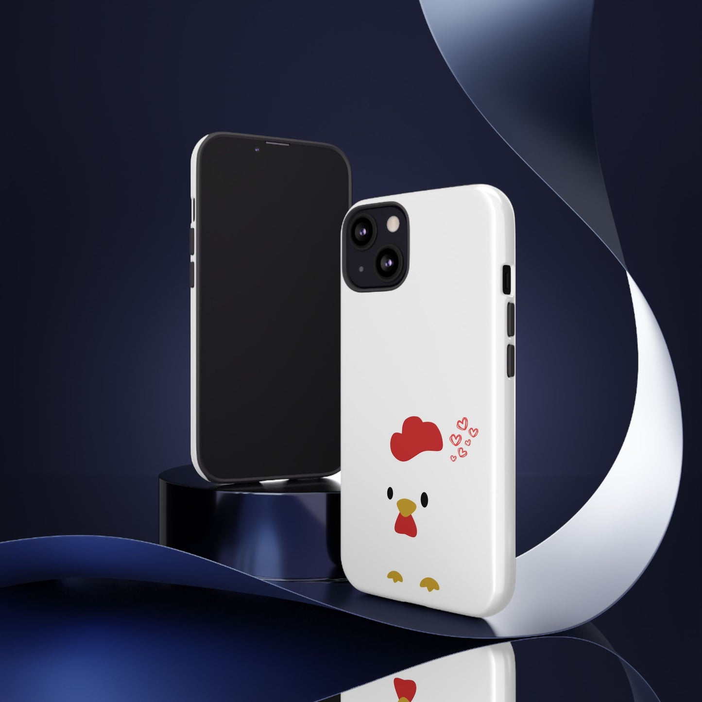 Cute Chicken Phone Case, Tough Cases for Animal Lovers, Valentine's Gift, Farmhouse Decor, Unique Mobile Accessories, Heart Design