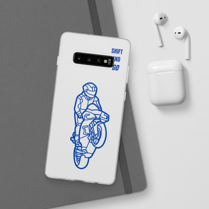 Motorcycle Flexi Cases - Shift and Go Design, Biker Gift, Phone Accessory, Sporty Case, Riding Enthusiast