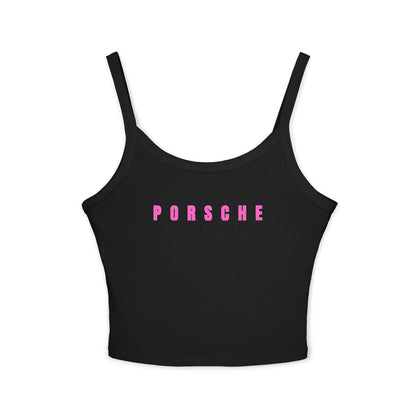 Pink Porsche Women's Spaghetti Strap Top, Porsche Top für Sommer, Auto-Liebhaber, Car Enthusiast Gift, Casual Summer Tank, Automotive