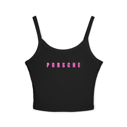 Pink Porsche Women's Spaghetti Strap Top, Porsche Top für Sommer, Auto-Liebhaber, Car Enthusiast Gift, Casual Summer Tank, Automotive
