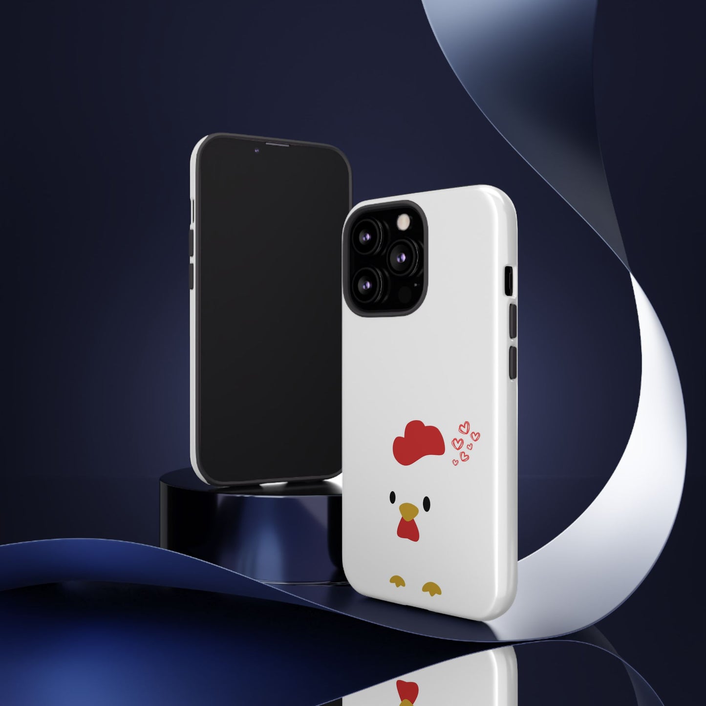 Cute Chicken Phone Case, Tough Cases for Animal Lovers, Valentine's Gift, Farmhouse Decor, Unique Mobile Accessories, Heart Design
