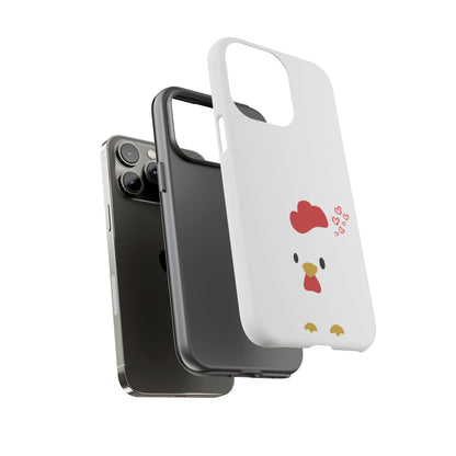 Cute Chicken Phone Case, Tough Cases for Animal Lovers, Valentine's Gift, Farmhouse Decor, Unique Mobile Accessories, Heart Design