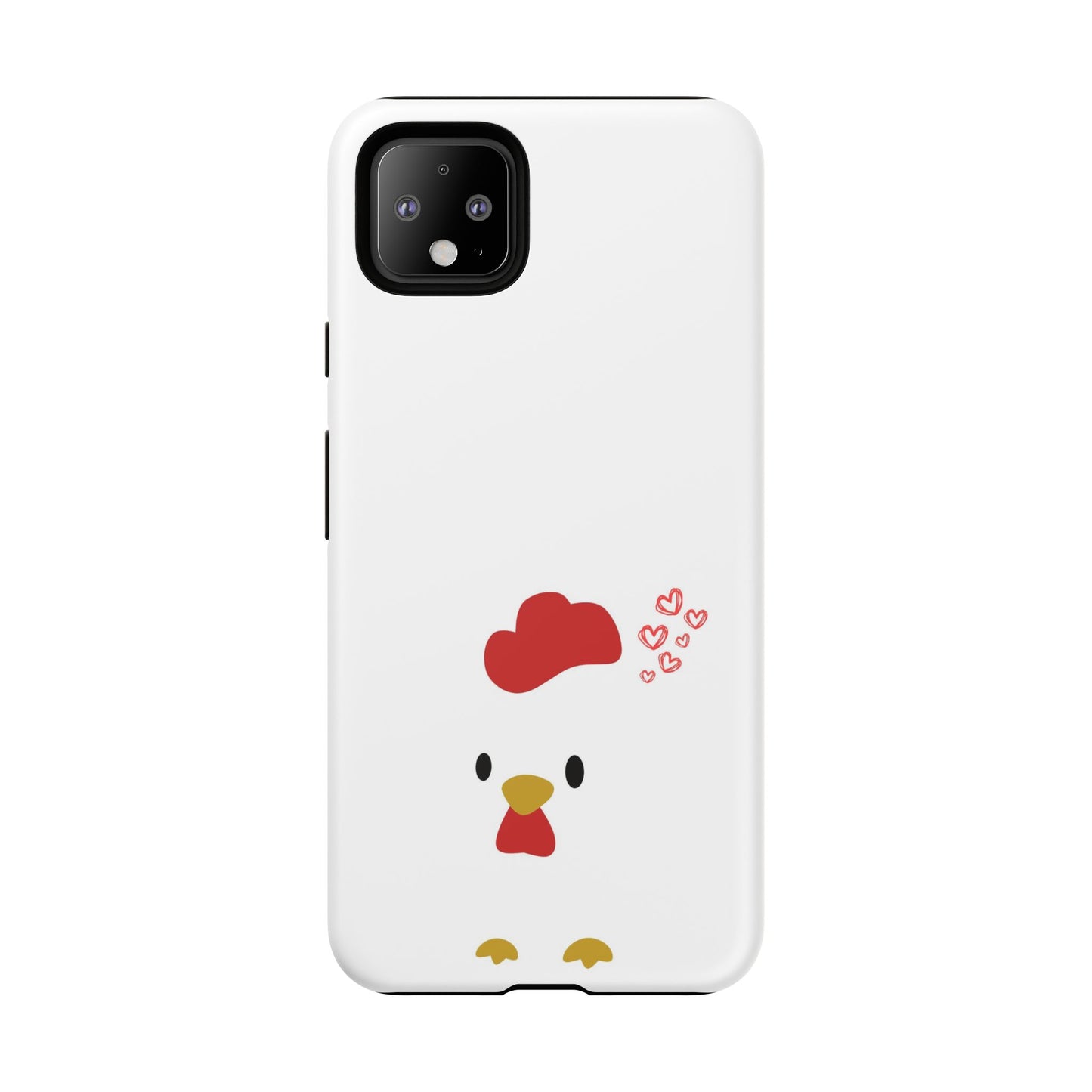 Cute Chicken Phone Case, Tough Cases for Animal Lovers, Valentine's Gift, Farmhouse Decor, Unique Mobile Accessories, Heart Design