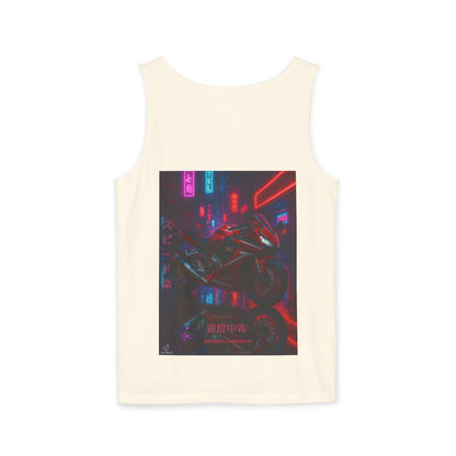650r Backprint Cool Motorcycle Graphic Tank Top - Unisex Garment-Dyed