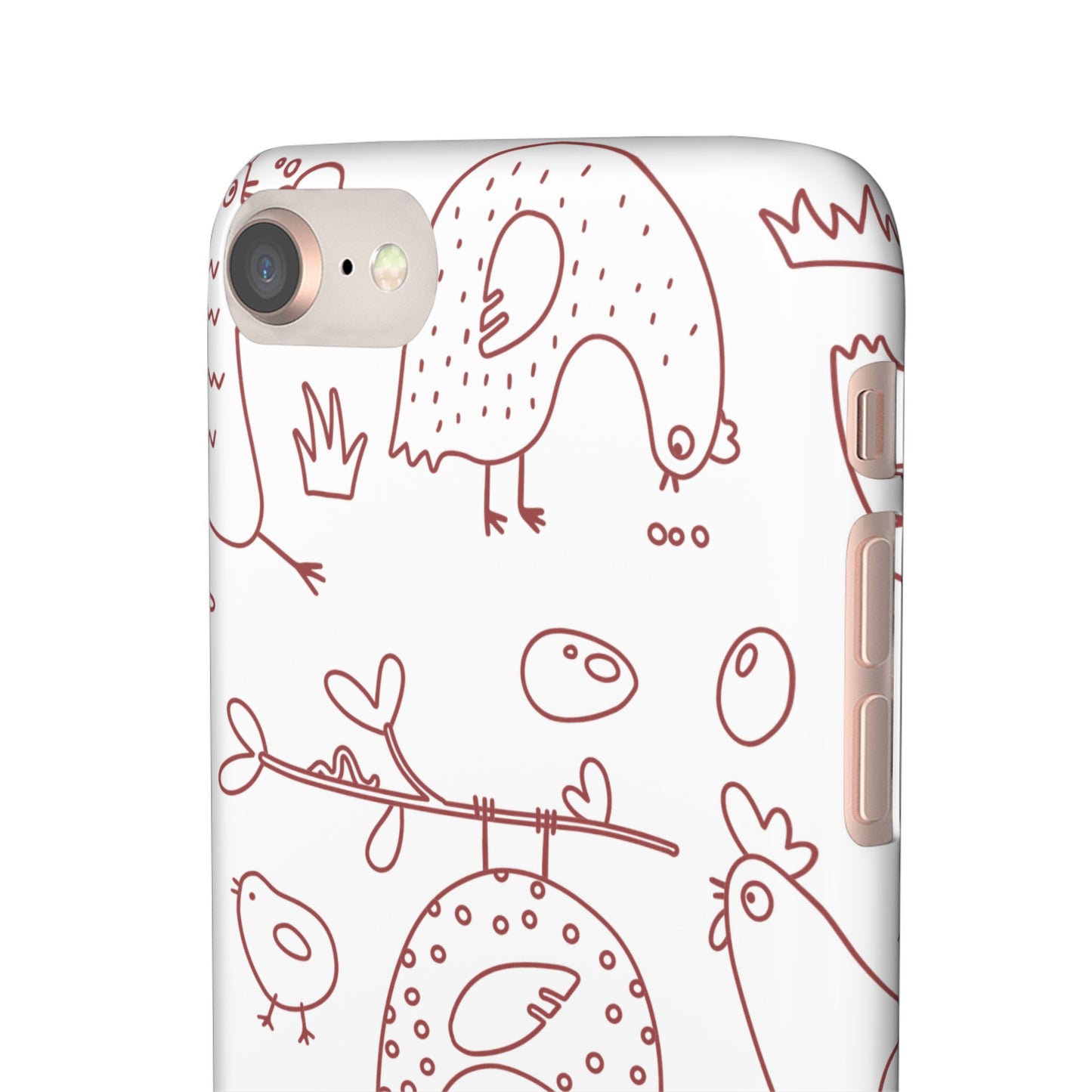 Whimsical Farmhouse Snap Cases, Cute Animal Phone Case, Chicken Design, Funny Gift for Bird Lovers, Quirky Art Mobile Cover
