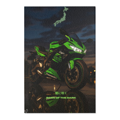 Zx6r Kawasaki Motorcycle Area Rug – Born of the Dark Design for Bikers