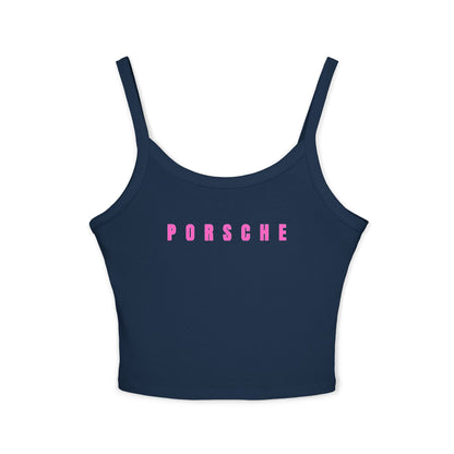 Pink Porsche Women's Spaghetti Strap Top, Porsche Top für Sommer, Auto-Liebhaber, Car Enthusiast Gift, Casual Summer Tank, Automotive