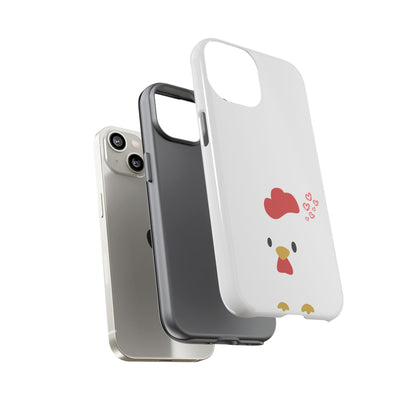 Cute Chicken Phone Case, Tough Cases for Animal Lovers, Valentine's Gift, Farmhouse Decor, Unique Mobile Accessories, Heart Design