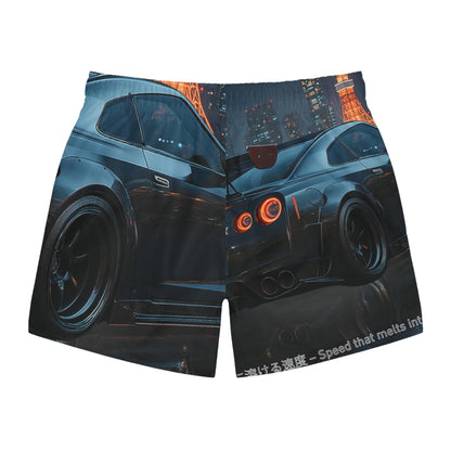GTR Men's Racing Car Swim Trunks | Summer Beach Shorts with Speed Design