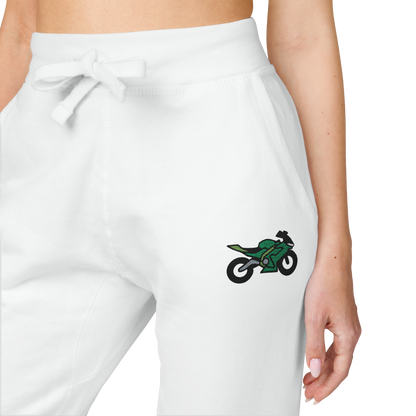 Kawasaki inspired Motorcycle Embroidered Unisex Fleece Sweatpants - Cozy & Stylish Activewear